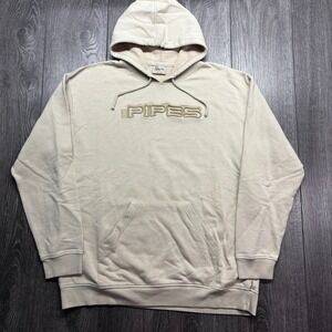 Vintage Lee Pipes Hoodie XXL 2XL Brown Embroidered Surf Skate Rare